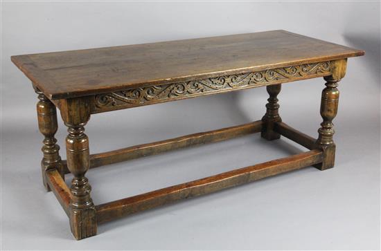 A 19th century James I style oak refectory table, W.6ft D.2ft 6in. H.2ft 6in.